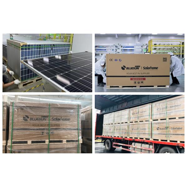 Bluesun HJT Manufacture Bifacial Shingled Solar Power Panel 700W 690W 680W 675Watt Mono Home Use 1000w Solar Panel Complete Kit