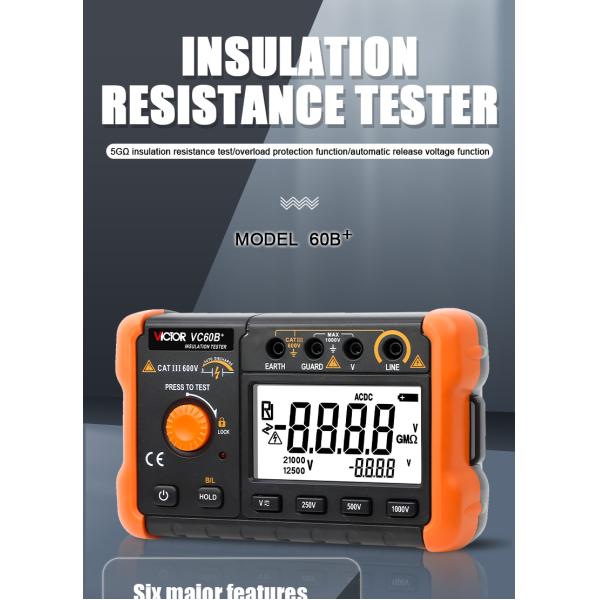 VICTOR VC60B+ Digital Insulation Resistance Tester High-definition LCD screen 5000 words display clear handwriting