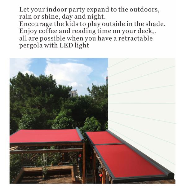 90% UV Resistant Electric Sun Shade Canopy , Acrylic Roof Modern Electric Awning