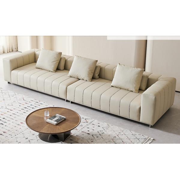 Minimalist Italian Leather Sofa Piano Key For Living Room Corner