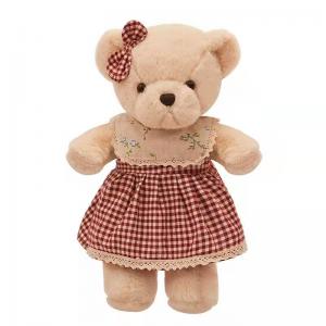 China Red Plaid Skirt Cuddly Teddy Bear Soft Toy Bear 30cm OEM wholesale