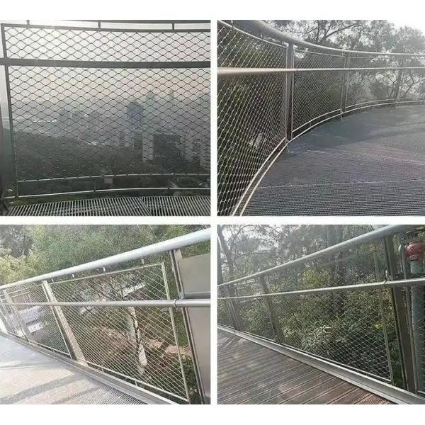 Inox 304 Flexible Woven Rope Mesh For Safety Handrail Fence