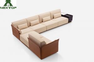 China Modern Interior L Shape Sofa Set Luxury Leather Hotel Lobby Office Area wholesale