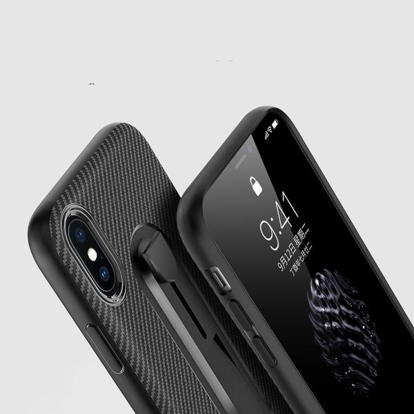 Color Black Carbon Fiber Invisible Kickstand TPU Case Back Cover For Huawei Magic 2 Mate 20X Honor8x Y7 Pro 2018 P20Lite