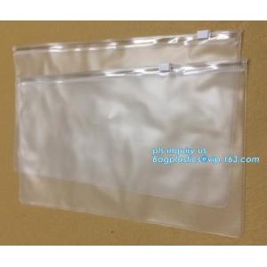 pvc zipper lock slider bag/Resealable PVC Slider Zip Poly Bag, Flat Garment