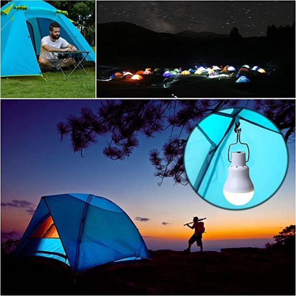 Outdoor USB LED Bulb Light 3 Colors Adjustable Dimmable Solar Powered Emergency Lamp