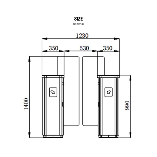 Hcw Biometric Airport Sliding Turnstile Gate Bi-directional Security Access Custom