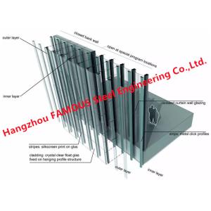 Heat Insulation Soundproof 3mm Double Glass Curtain Wall Skin Ventilated