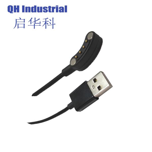 4Pin Arc Poka Yoka Keyboard Smart watch smart phone smart cup Connector magnetic pogo pin USB cable charging connector