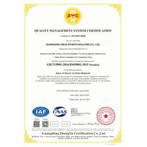 USA WEGI SPORTS INDUSTRY INC Certifications