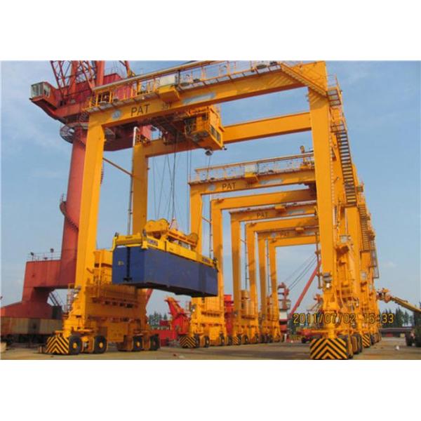 Outdoor Rubber Tired Container Gantry Crane , Double Girder Motorized Gantry Crane