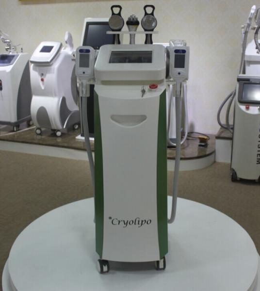 Quality Nice effective high quality green and white 5 handles 10.4 inch cryolipolysis RF cavitation slimming  machine for sale