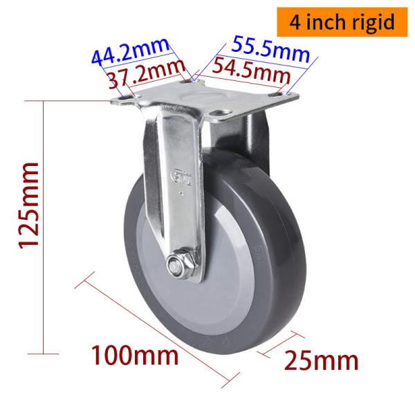 Commercial / Industrial Light Duty Casters 4 Inch Swivel Wheels