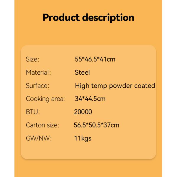 Powder Coated 2 Burners Gas BBQ Grill Propane Rotisserie Roaster Outdoor Oven