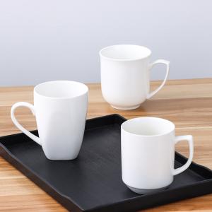 China Simple Style Home White Ceramic Water Office Tea Cup Stackable Coffee Mugs wholesale