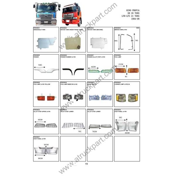 Chrome Center Grille 165cm For HINO Profia Truck Spare Body Parts