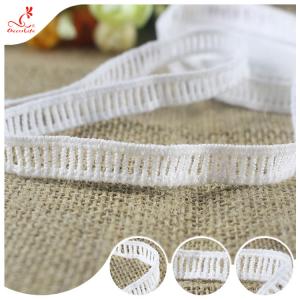 China 1.2cm Lace Trims Machine Crochet Pure Poly Mesh Lace Ribbon For Women Dress wholesale