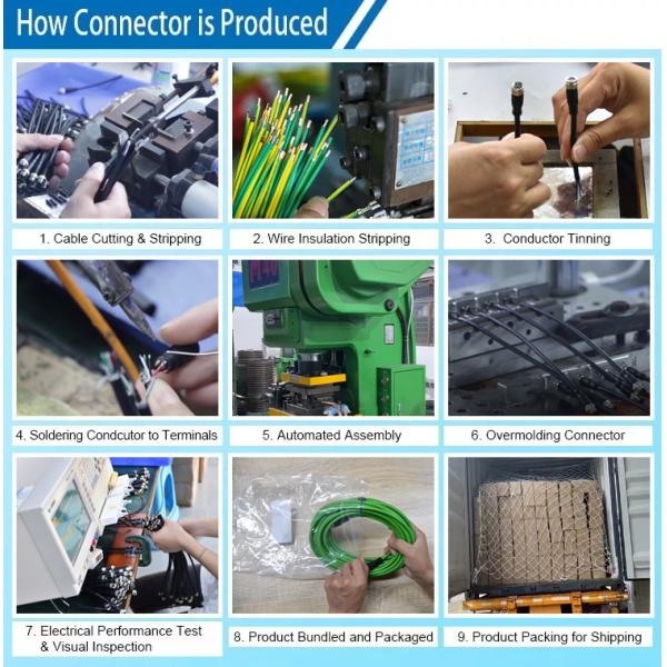 A Code 4 Pin M12 Y Splitter Molded Cable IP68 Waterproof M12 Connector