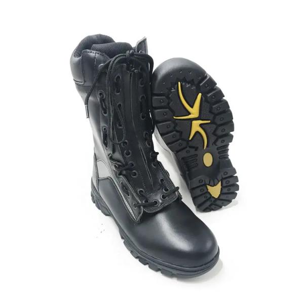 Durable Firefighter Safety Boots Black Firefighter Steel Toe Boots For Fire Fighting
