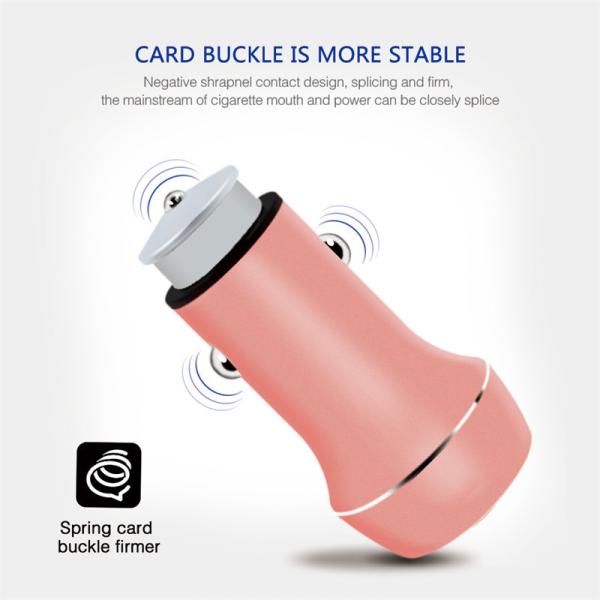 12V 3.1A Aluminium Alloy dual port usb cell phone smart car charger with rohs certificate for Smart Phone Tablets