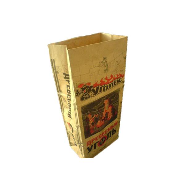 Color BBQ Charcoal Bags Kraft Paper Sack Packaging Wholesale Hot Seal Sewn Brown Paper
