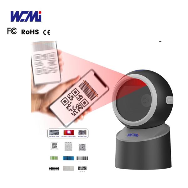 Quality WCMI 1d&2d Hands Free Bar Code Cord Scanner High Speed Barcode Reader Desktop QR 2d  Scanner Work With Printer for sale