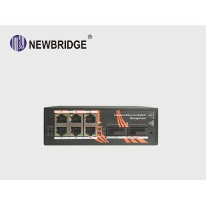 IP40 Protect Grade Managed PoE Switch 6 Port Metal Shell 12~48V DC Terminal