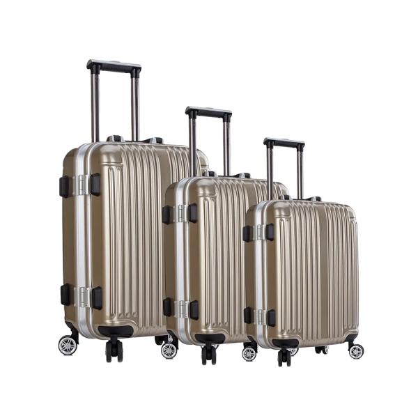 Long Holidays-3 Pcs Travel Suitcases with Zipper Closure and Custom Logo- Custom Tsa Lock PC Boarding Luggage Set
