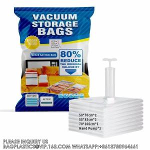 China Big Size Space Saving Compressed Polyester Vacuum Storage Bags Combo 12 Pack Foldable For Clothing With Hand Pump wholesale