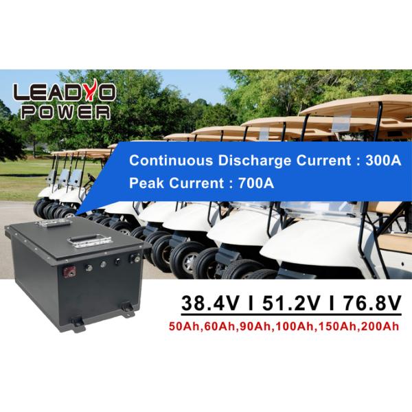 High Current Lithium Golf Cart Battery 48V 100Ah 200A LiFePO4 With LCD Display