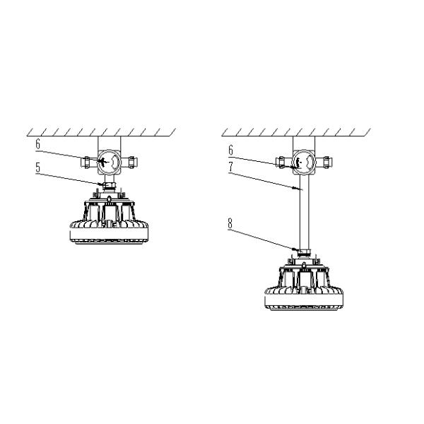 Deep Cover Type 220V IP66 LED Explosion Proof Lamp