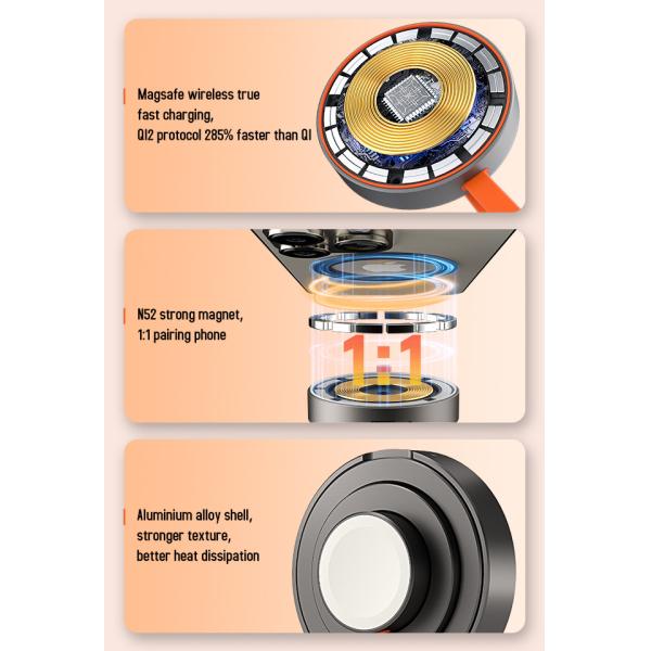 Magnetic Metal Iphone 15 Pro Max Charger Wireless Apple 3 In 1 Charger