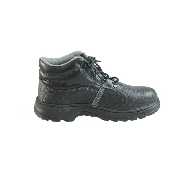 Black Genuine Leather Waterproof Safety Boots With Steel Toe And Steel Plate For Outdoor Work Shoes