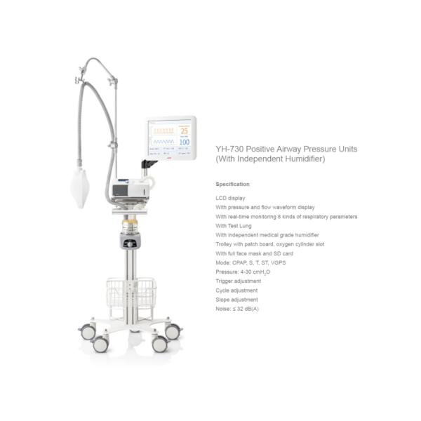 LCD Screen Bi-Level Positive Airway Pressure ICU Ventilator Machine