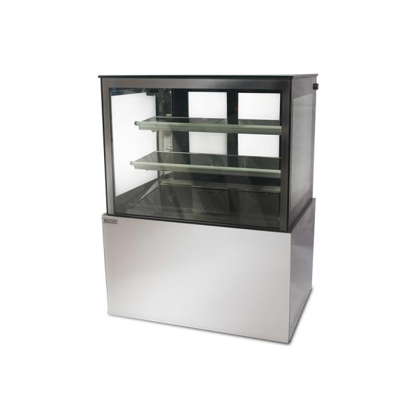 Quality Floor Standing Refrigerated Cake Display Cabinet High Humidity Square Glass Cake Showcase for sale