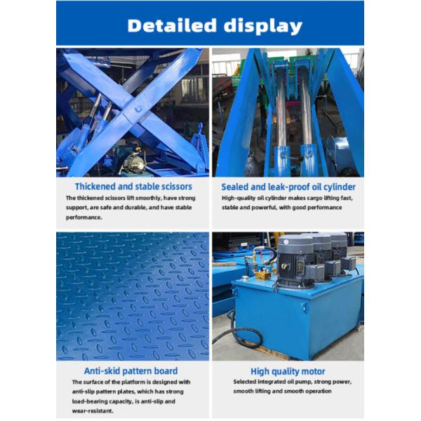 Anti-Slip Surface, 5000mm High Lift & Stable Structure - Fixed Stationary Scissor Lift, Hydraulic Table Lift