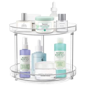 Buy cheap 2 Tier Durable Transparent Removable Tray Lazy Susan Countertop Spice Display from wholesalers