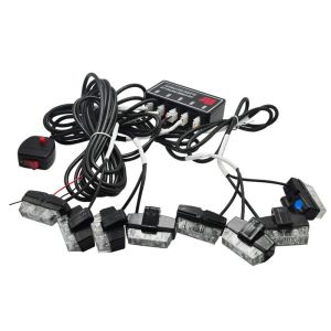 White 8 LEDS 8000K Flashing Emergency Strobe Lights