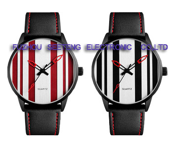 PU leather strap with alloy case and color band special design dial watch