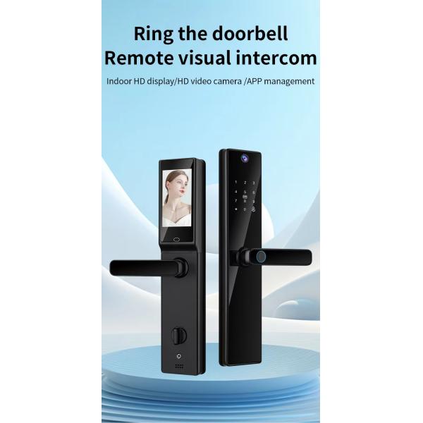 Qleung S819-2Max Tuya WiFi Fingerprint Card Key Code Smart Door Lock With Video Calling