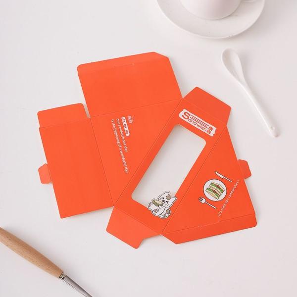 Recyclable Eco-Friendly Custom Logo Printing Food Grade Convenient Portable Triangular Cardboard Sanwich Box