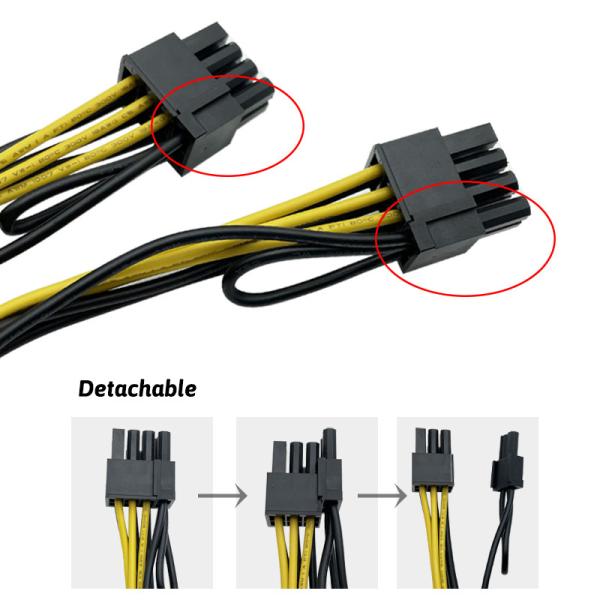 8 Pin To Dual 8 Pin Converter Pcie Vga Splitter Hub Power Cable For Graphics Gpu