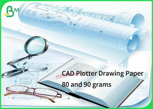 Plotter CAD drawing paper 80 and 90 grams 24 36 inch 50m 100m lenght with 2inch core