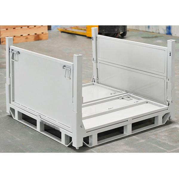 Heavy Duty Collapsible Storage Stillage Pallet Tubs With Half Drop Gate Powder Coated