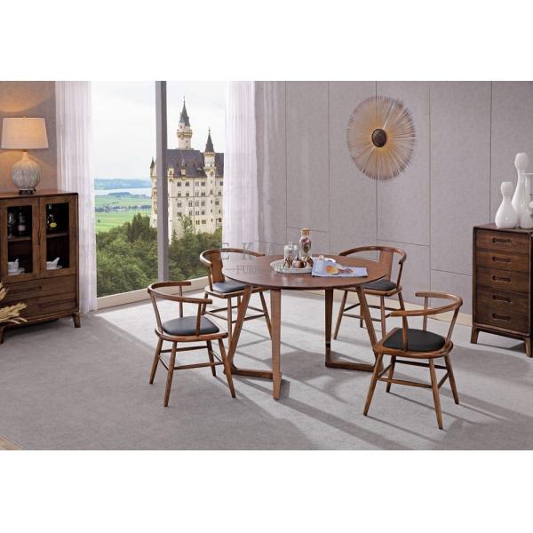 European Modern Ash Wood Round Dining Table Set