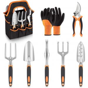 China 8-Piece High Density Garden Equipment Heavy Duty Garden Tools Set Kit With Soft Rubber Non-slip Handle wholesale