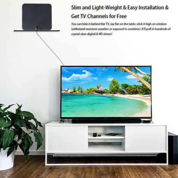 HDTV Digital Antenna Indoor Amplified Antenna 60-80 Miles Range Flat TV antenna