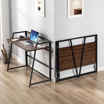 ODM SGS Foldable Computer Wood And Metal Desk Furniture Small Apartment Office