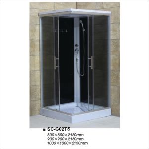 China Fully Enclosed Complete Shower Cubicles With Black Painting Tempered Glass wholesale