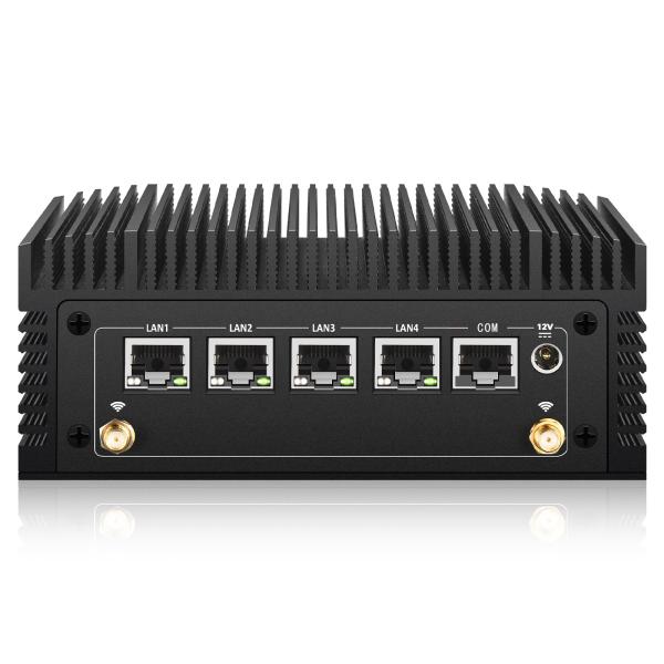 4 x Lan Industrial PC POE IN Soft Router N95/N97/N100 Fanless 16GB DDR5 512GB SSD